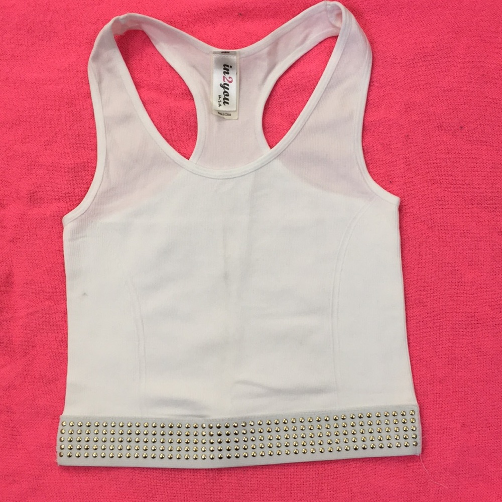 Crop top with gold studs